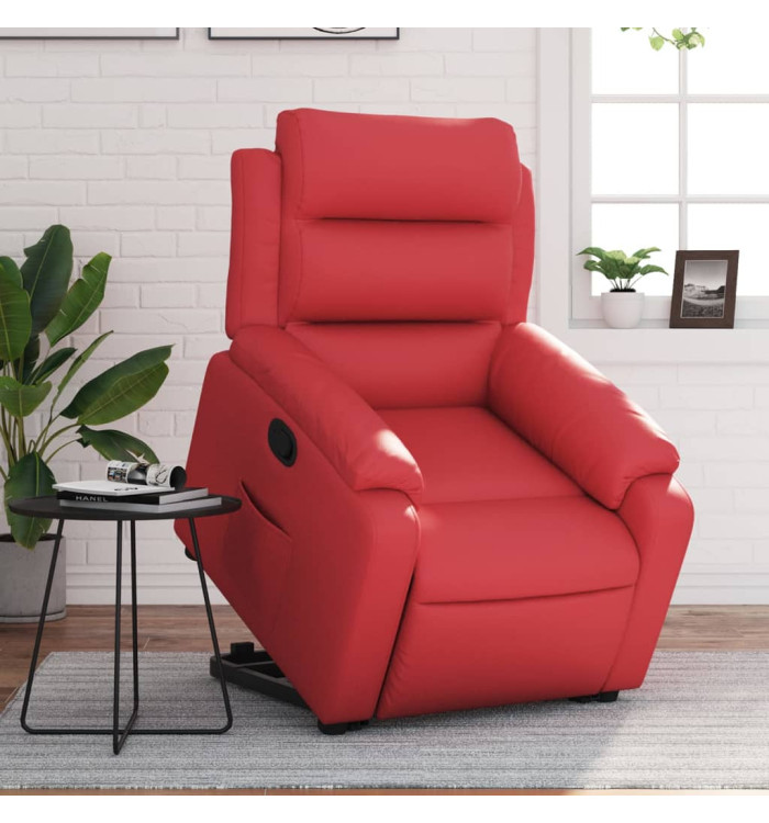 Fauteuil inclinable Rouge Similicuir | Mobilier & Déco