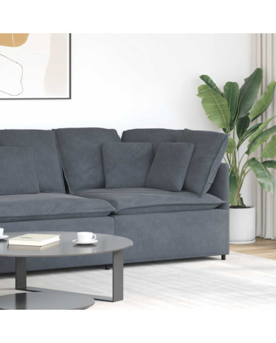 Module d'angle de canapé modulaire coussins gris foncé 100 cm | Mobilier & Déco