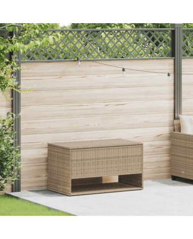 Coffre à coussins d'extérieur beige 100x55x55,5 cm polyrotin | Mobilier & Déco