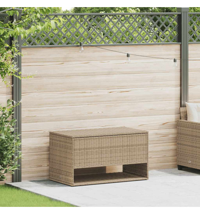 Coffre à coussins d'extérieur beige 100x55x55,5 cm polyrotin | Mobilier & Déco