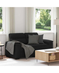 Canapé à 2 places noir 120 cm tissu | Mobilier & Déco