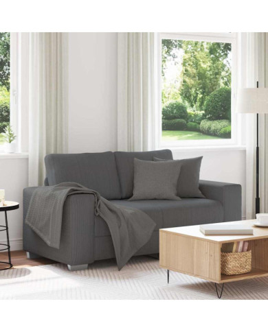 Canapé causeuse gris foncé 120 cm tissu velours côtelé | Mobilier & Déco