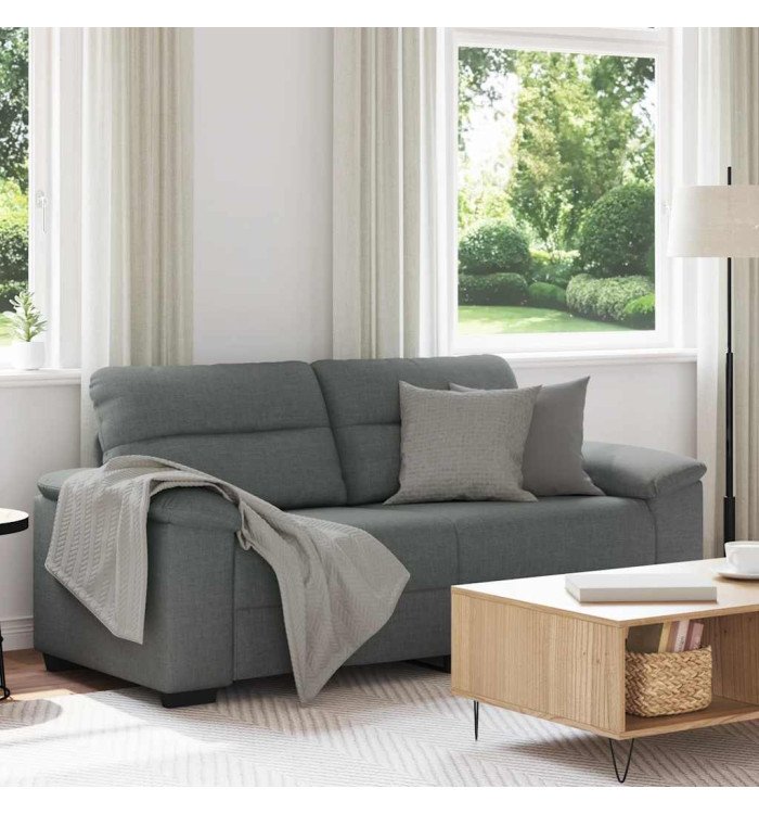 Canapé à 2 places gris foncé 140 cm tissu | Mobilier & Déco