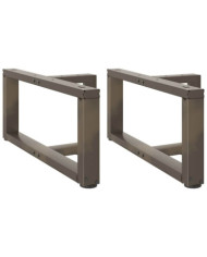 Pieds de table basse en T, 2 pièces, noir, 60 x 25 x (30-31) cm, acier | Mobilier & Déco