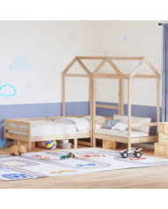 Ensemble de lit de jour et de banc avec toit sans matelas | Mobilier & Déco