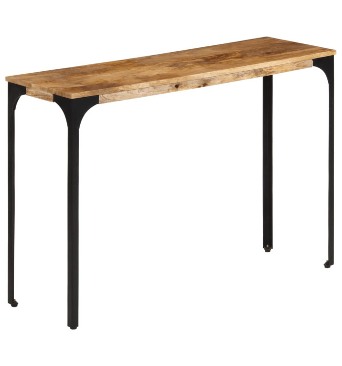 Table console marron 110x35x76cm bois massif de manguier et fer | Mobilier & Déco