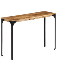 Table console marron 110x35x76cm bois massif de manguier et fer | Mobilier & Déco
