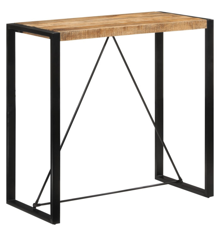 Table de bar 110x55x110 cm bois de manguier massif brut | Mobilier & Déco