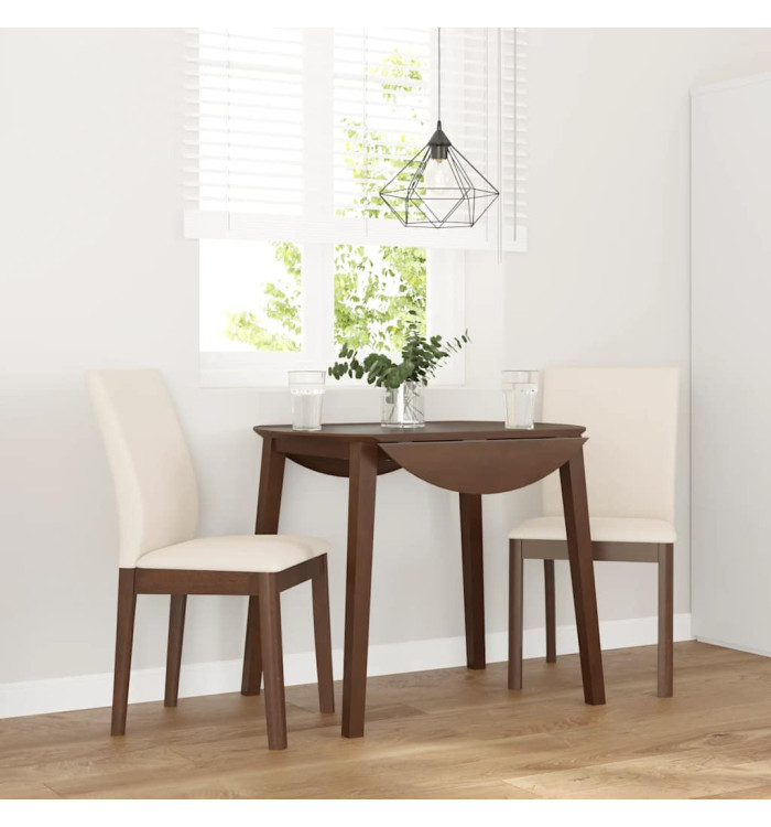 Chaises à manger coussins 2 pcs marron bois massif caoutchouc | Mobilier & Déco