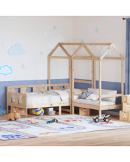 Ensemble de lit de jour et de banc avec toit sans matelas | Mobilier & Déco
