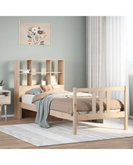 Lit bibliothèque sans matelas 75x190 cm bois de pin massif | Mobilier & Déco