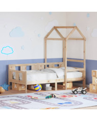 Lit de jour avec toit sans matelas 80x200 cm bois massif | Mobilier & Déco