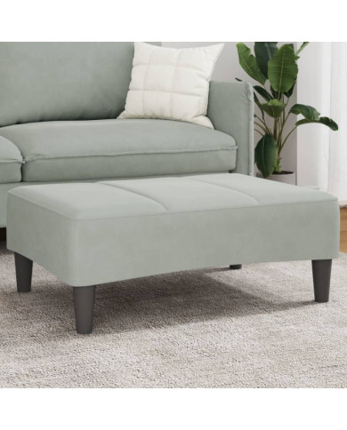Repose-pied gris clair 77x55x31 cm velours | Mobilier & Déco