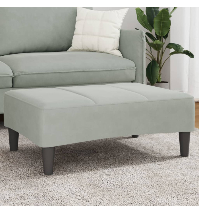 Repose-pied gris clair 77x55x31 cm velours | Mobilier & Déco