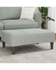 Repose-pied gris clair 77x55x31 cm velours | Mobilier & Déco