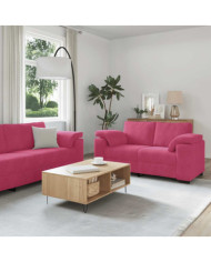 Ensemble de canapés 3 pcs avec coussins Rouge bordeaux Velours | Mobilier & Déco