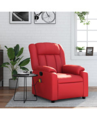 Fauteuil de massage inclinable rouge similicuir | Mobilier & Déco