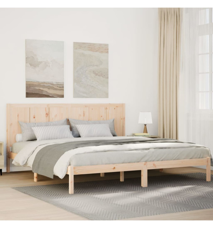 Cadre de lit extra long sans matelas 200x220 cm bois massif | Mobilier & Déco