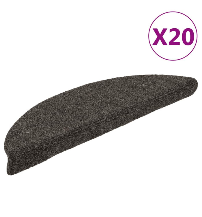 Tapis d'escalier auto-adhésifs 20 pcs anthracite 56x17x3 cm | Mobilier & Déco