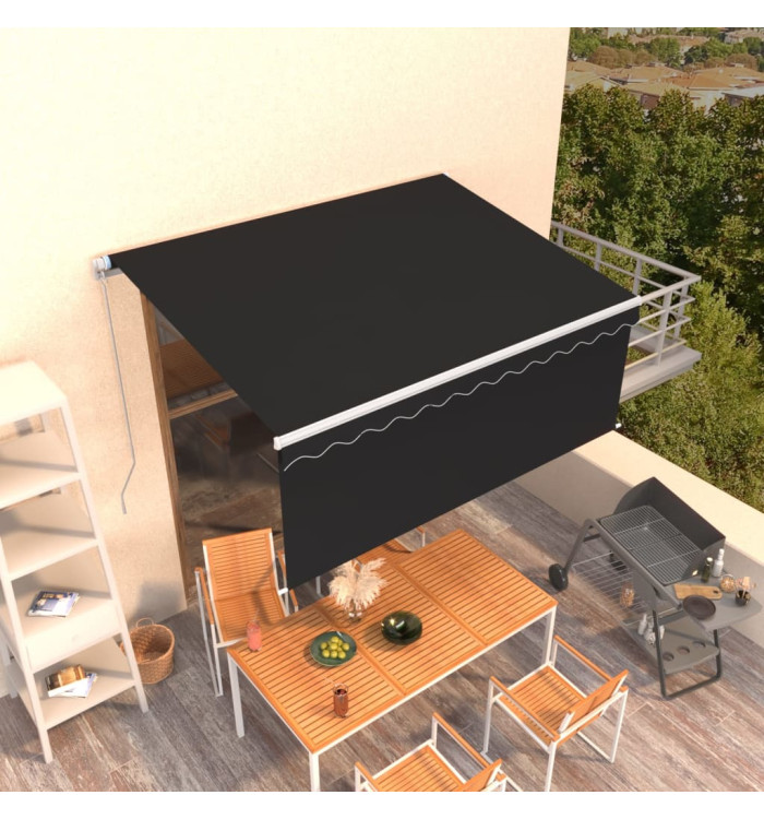 Auvent manuel rétractable avec store 3x2,5 m Anthracite | Mobilier & Déco