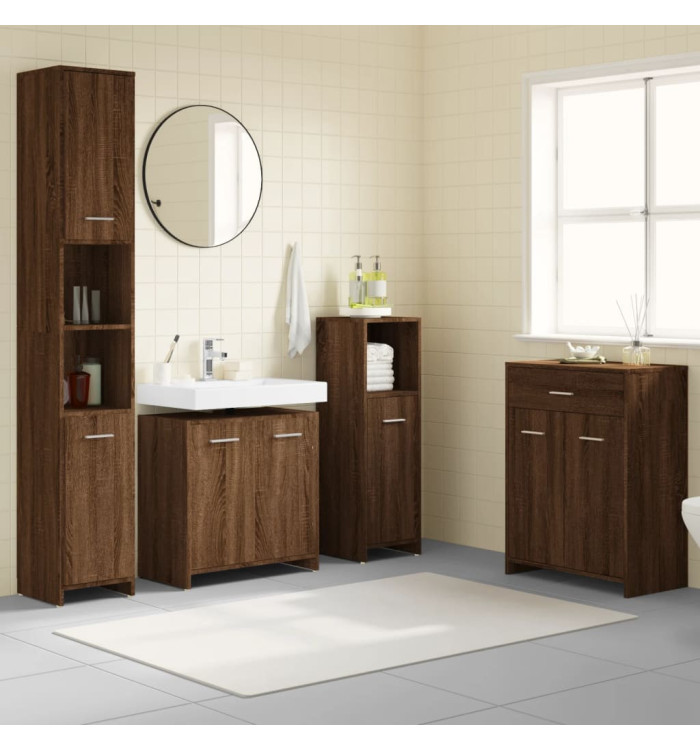 Ensemble de meubles de salle de bain 4 pcs Chêne marron | Mobilier & Déco
