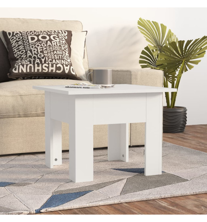 Table basse blanc 55x55x42 cm bois d'ingénierie | Mobilier & Déco
