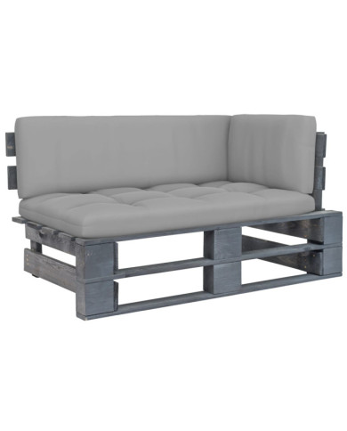 Canapé d'angle palette de jardin Gris Bois de pin imprégné | Mobilier & Déco
