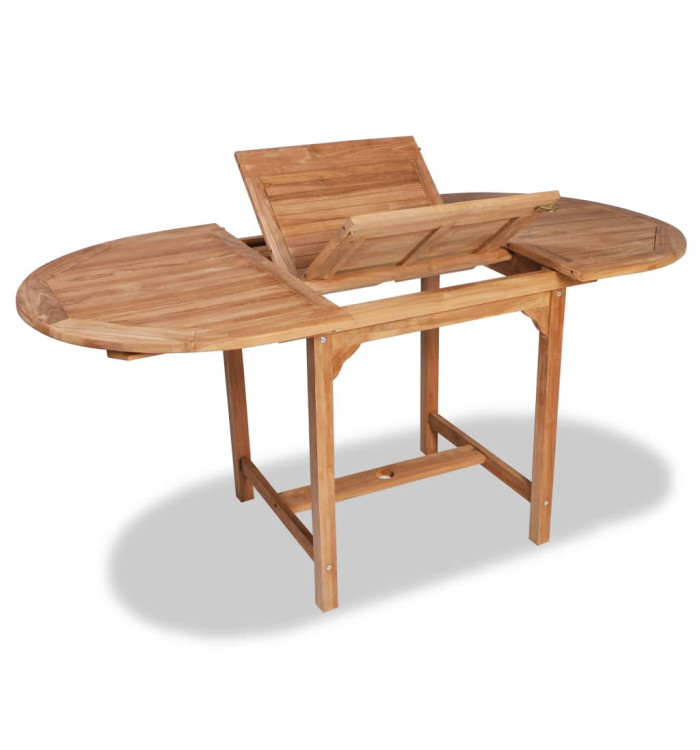 Table extensible de jardin (110-160)x80x75 cm Teck solide | Mobilier & Déco