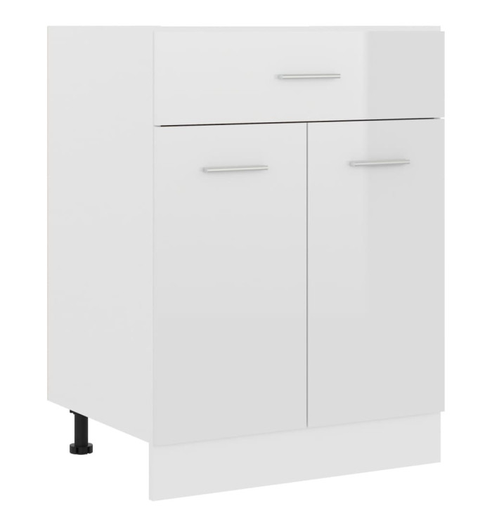 Armoire de plancher à tiroir "Lyon" Blanc brillant | Mobilier & Déco