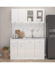 Ensemble de meubles de cuisine 4 pcs Blanc brillant Aggloméré | Mobilier & Déco