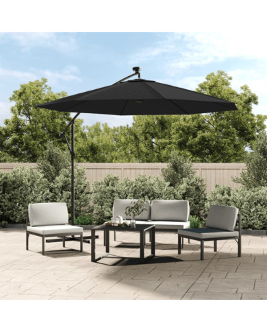 Tissu de remplacement pour parasol déporté Noir 350 cm | Mobilier & Déco