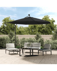 Tissu de remplacement pour parasol déporté Noir 350 cm | Mobilier & Déco