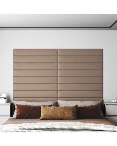 Panneaux muraux 12 pcs Cappuccino 90x15 cm Similicuir 1,62 m² | Mobilier & Déco