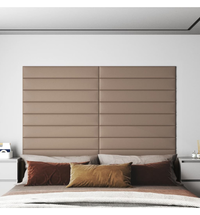 Panneaux muraux 12 pcs Cappuccino 90x15 cm Similicuir 1,62 m² | Mobilier & Déco