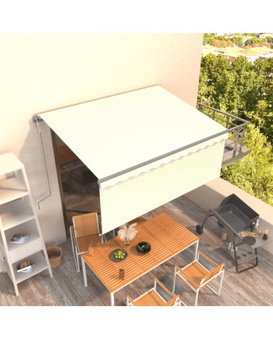 Auvent rétractable automatique avec store 3,5x2,5 m Crème | Mobilier & Déco