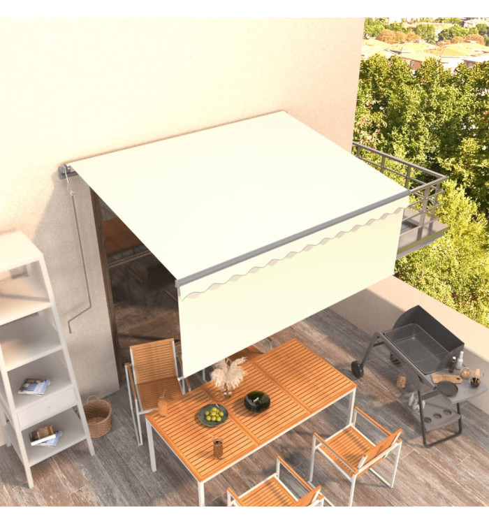 Auvent rétractable automatique avec store 3,5x2,5 m Crème | Mobilier & Déco