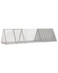 Cage pour lapin Gris 302,5x80,5x71 cm Acier galvanisé | Mobilier & Déco