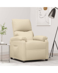 Fauteuil inclinable Crème Tissu | Mobilier & Déco