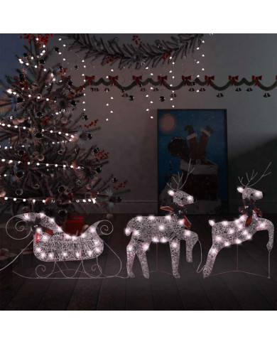 Décoration de Noël Rennes avec traîneau 60 LED Extérieur Doré | Mobilier & Déco