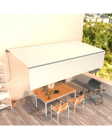 Auvent automatique rétractable avec store 6x3 m Crème | Mobilier & Déco