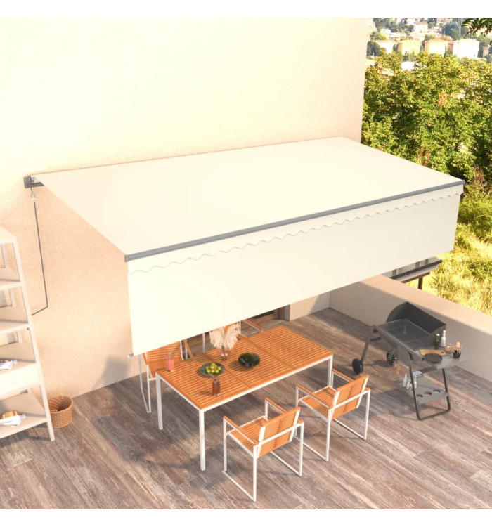Auvent automatique rétractable avec store 6x3 m Crème | Mobilier & Déco