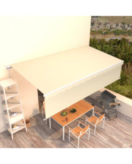 Auvent manuel rétractable avec store 6x3 m Crème | Mobilier & Déco