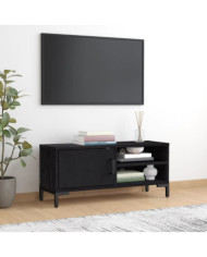 Meuble TV Noir 90x30x40 cm Bois de pin massif | Mobilier & Déco