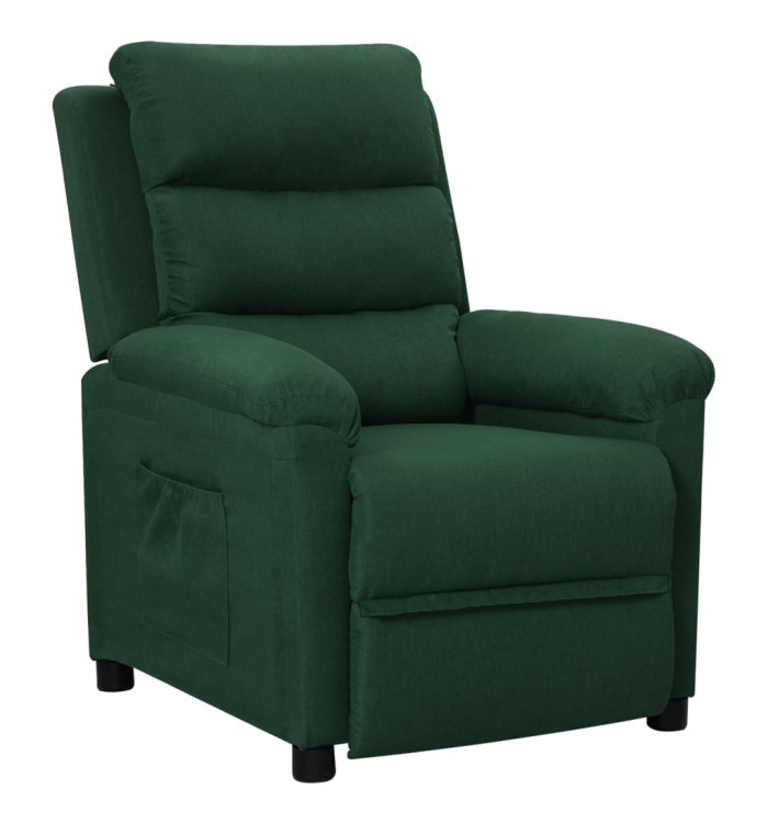 Fauteuil inclinable Vert foncé Tissu | Mobilier & Déco