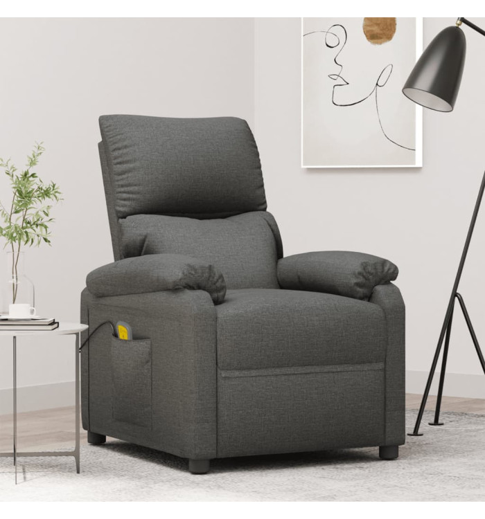 Fauteuil de massage Gris foncé Tissu | Mobilier & Déco