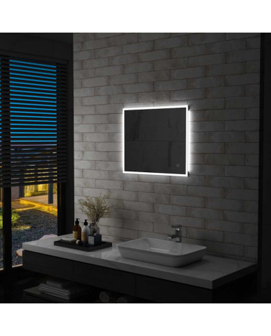 Miroir mural à LED de salle de bain et capteur tactile 60x50 cm | Mobilier & Déco