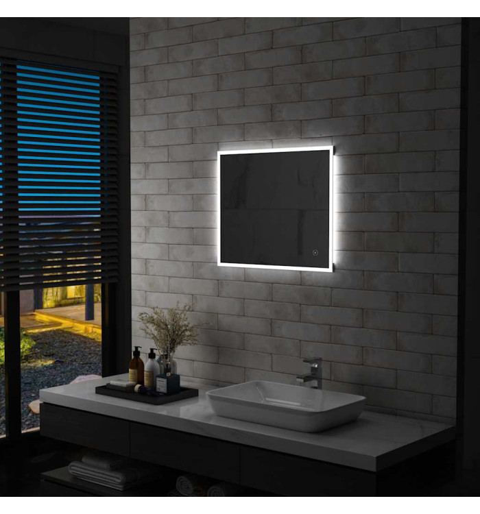 Miroir mural à LED de salle de bain et capteur tactile 60x50 cm | Mobilier & Déco