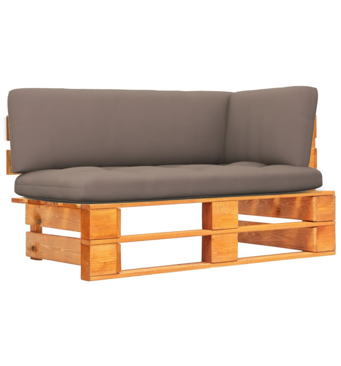 Canapé d'angle palette de jardin marron miel bois pin imprégné | Mobilier & Déco