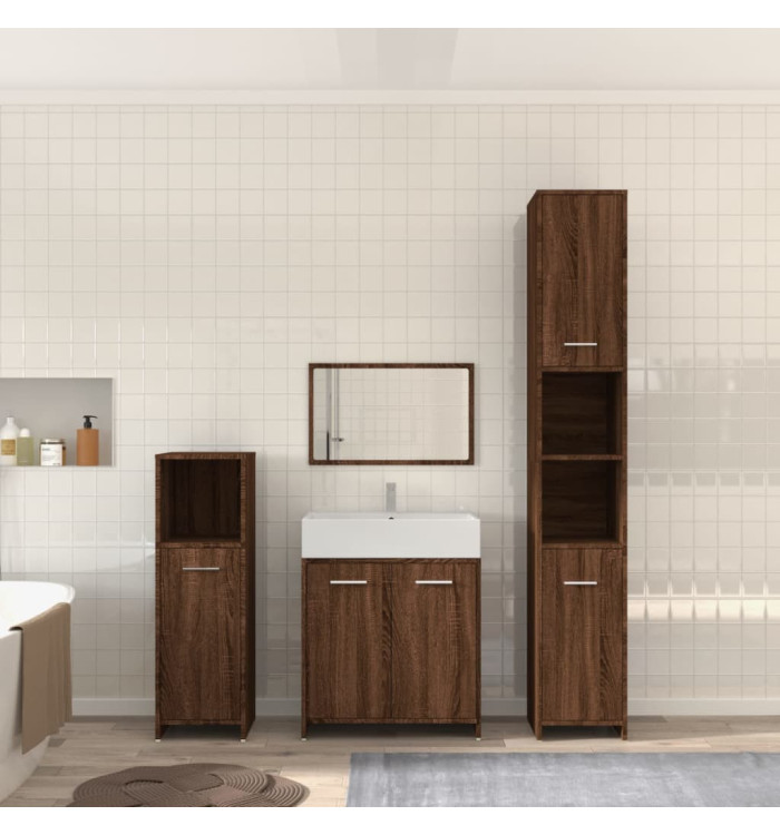 Ensemble de meubles de salle de bain 4 pcs Chêne marron | Mobilier & Déco