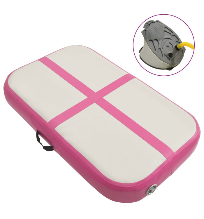 Tapis gonflable de gymnastique avec pompe 60x100x10 cm PVC Rose | Mobilier & Déco